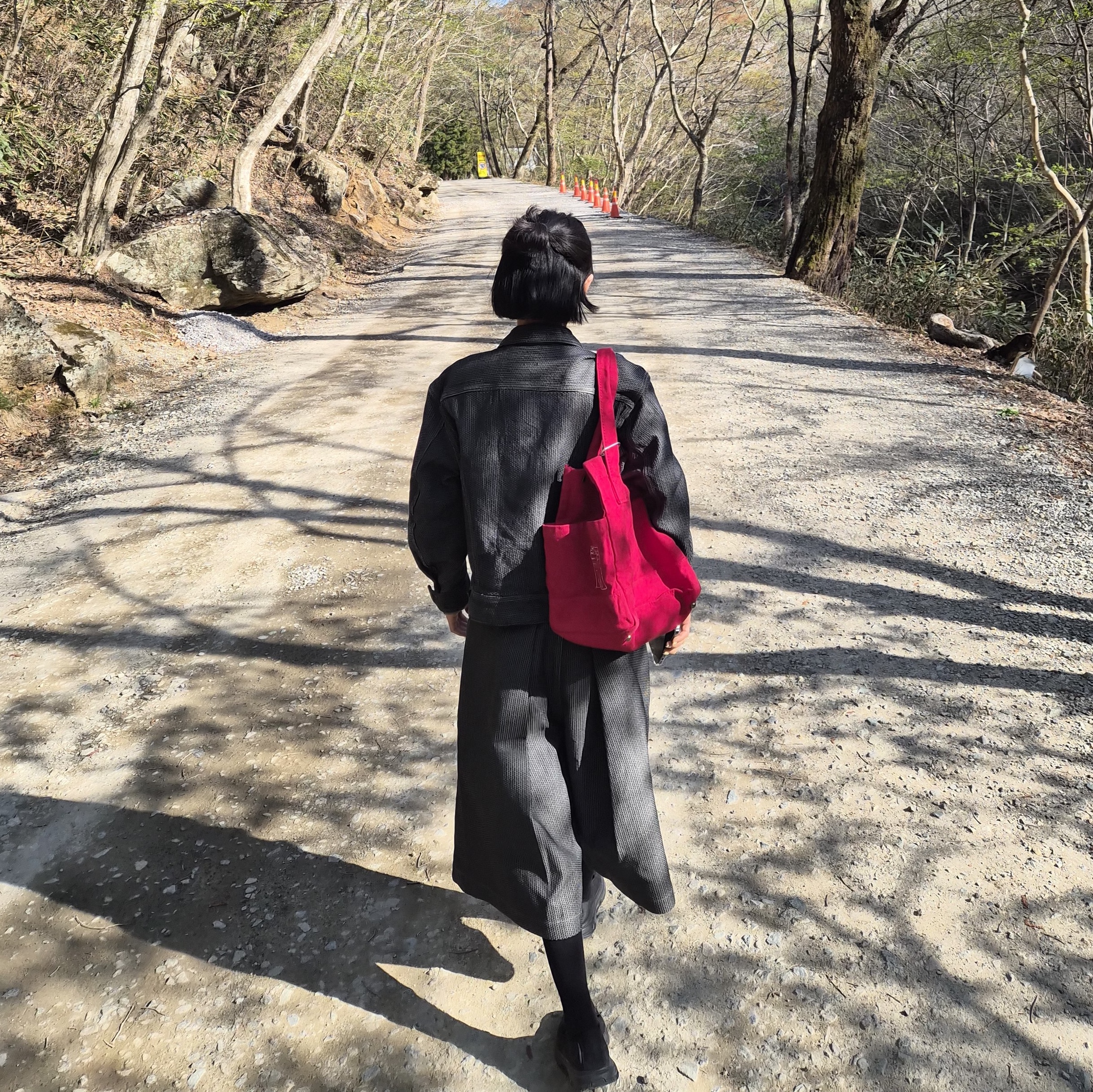 Kapital Century Denim Westerner long Jacket No. 7+S Gray, Kapital No. 6 Canvas Standard Tote Bag Small Red 착용 스타일