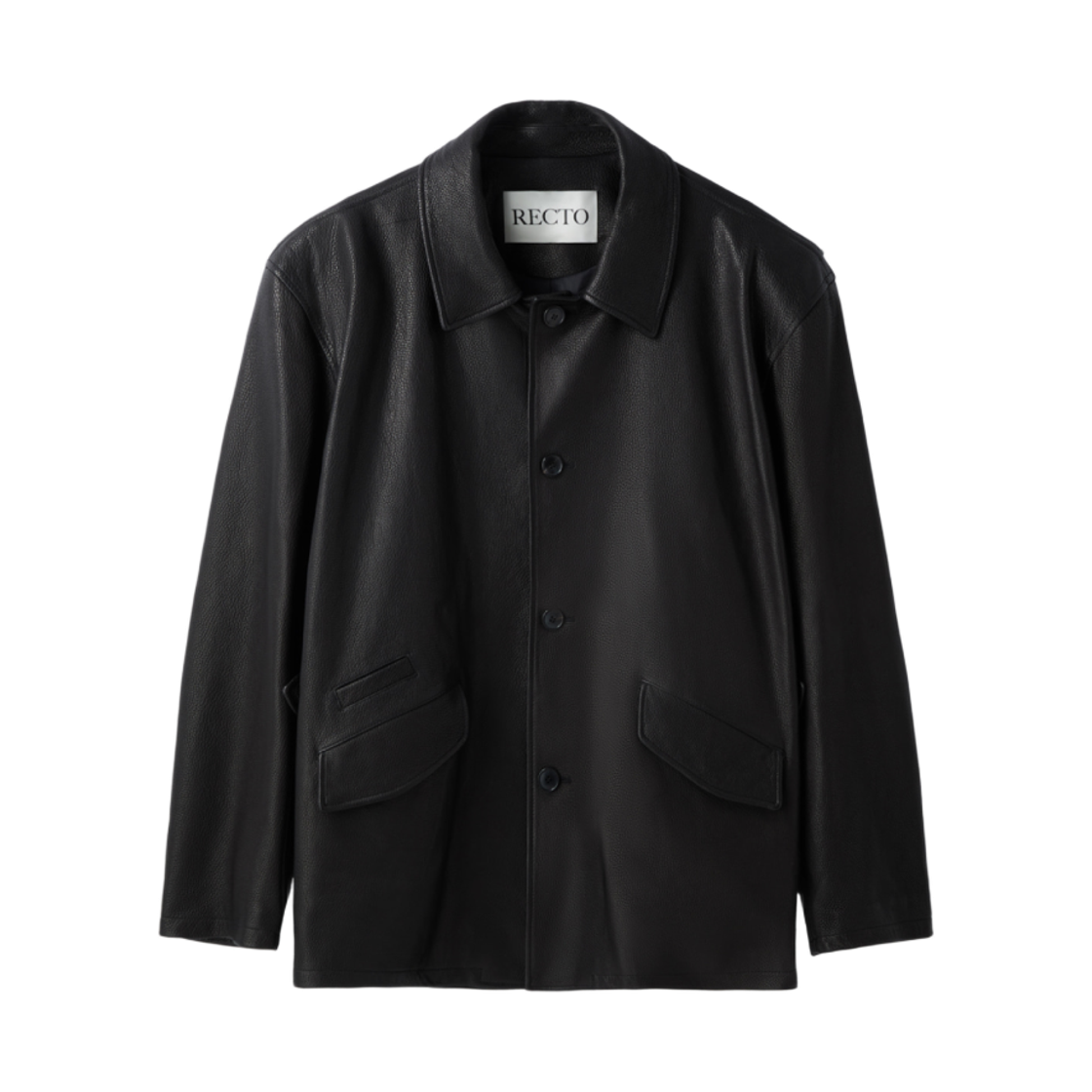 렉토 빈티지 레더 코어 자켓 블랙(Recto Vintage Leather Chore Jacket Black)