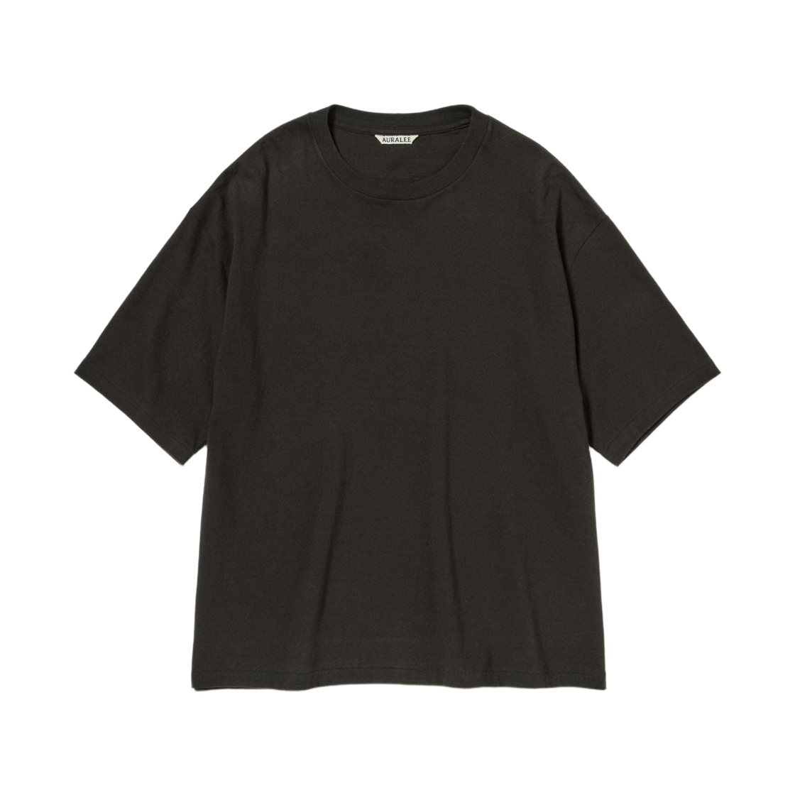 A26ST02PT Auralee Brushed Organic Cotton Jersey T-Shirt Ink Black - 26SS