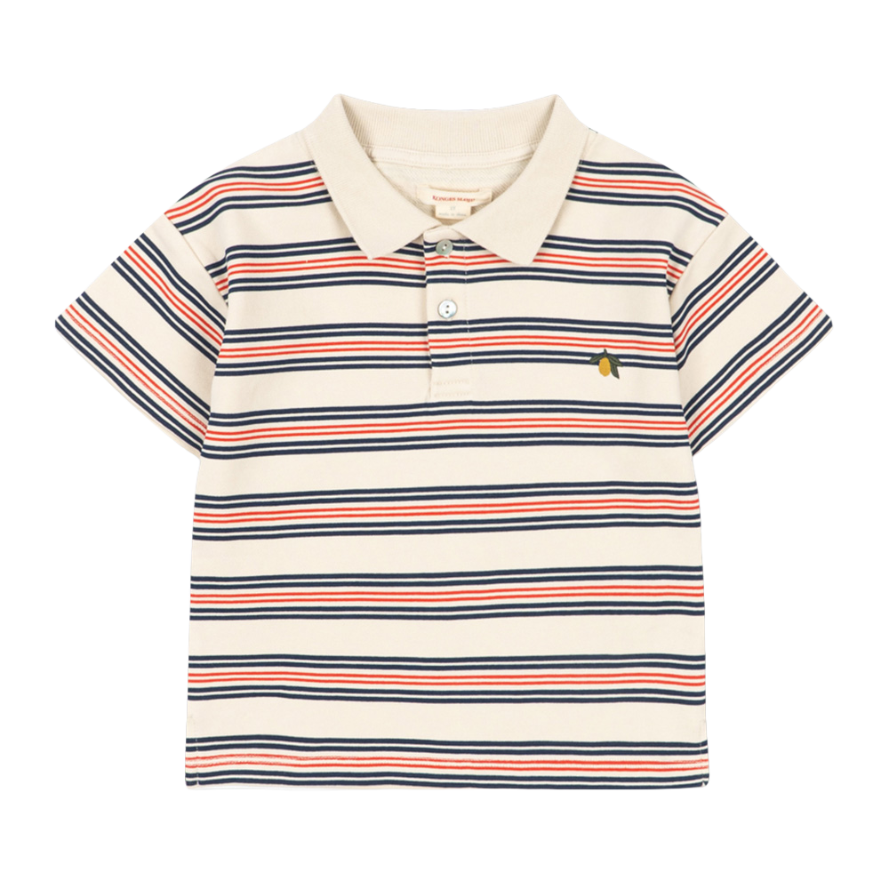 콩제슬래드 스포티 숏 슬리브 폴로 레몬(Konges Sløjd Spotty Ss Polo Gots Stripie Stripe) - 1