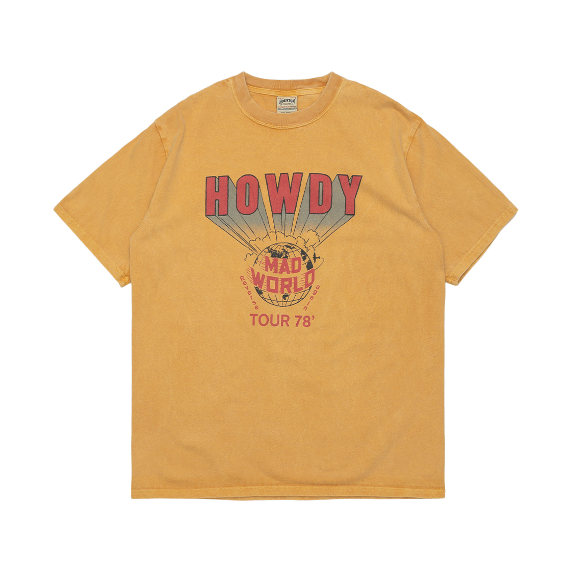 휴스턴 재팬 피그먼트 프린트 티 하우디 머스타드 22425(Houston Japan Pigment Print Tee Howdy Mustard 22425) - 1