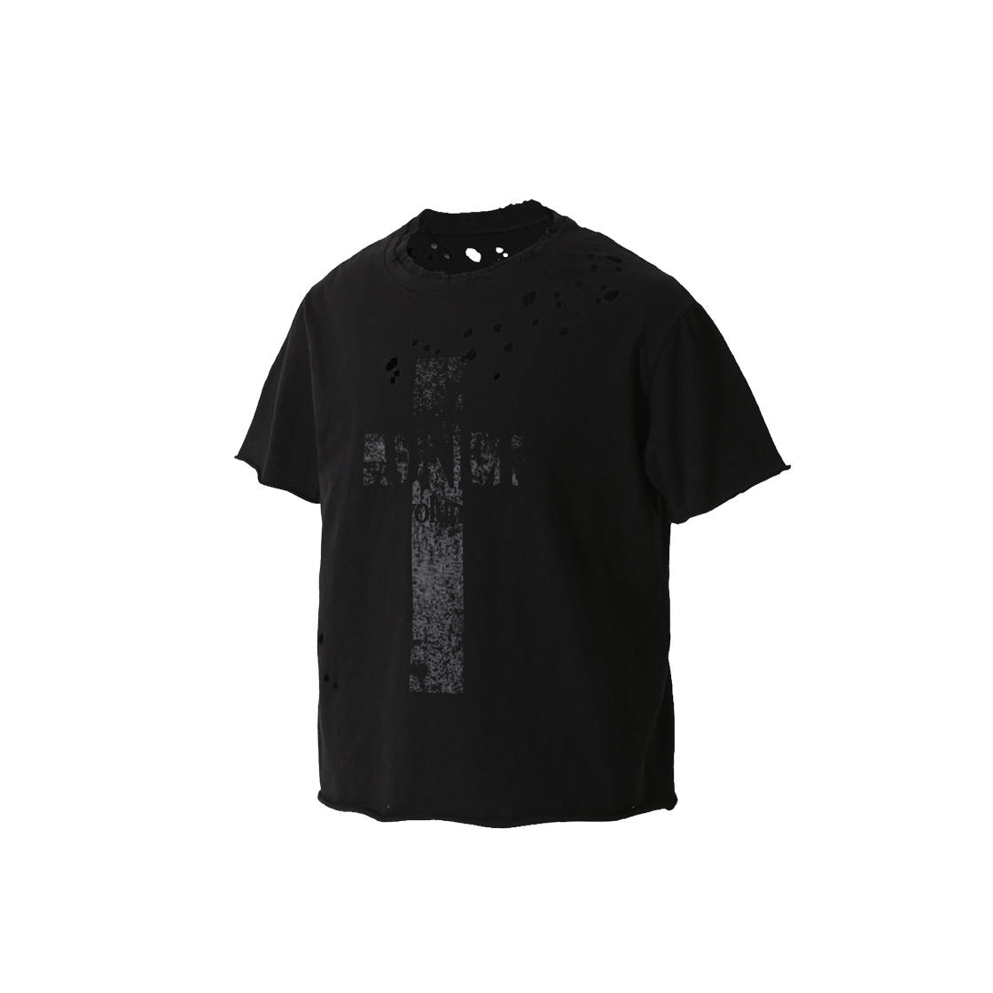 로어링라드 크로스 데미지 슬럽 티셔츠 블랙