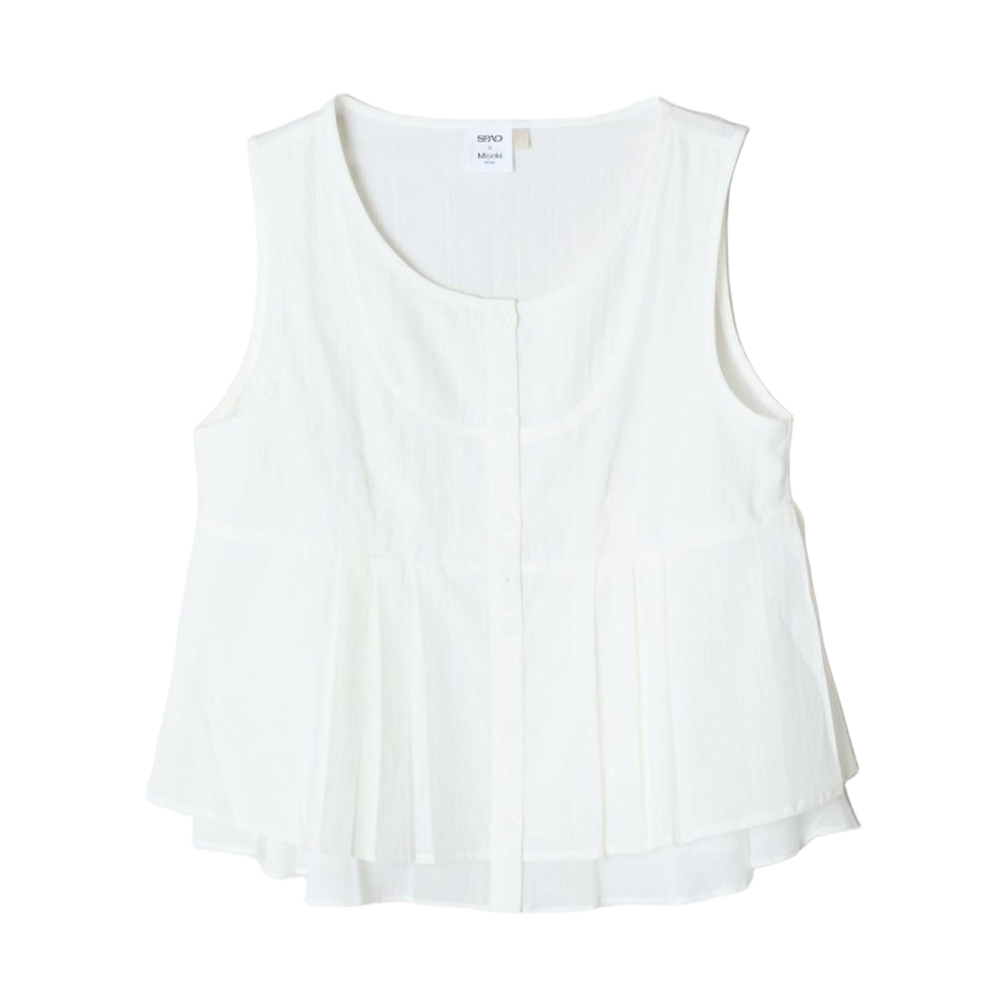 (W) 스파오 x 미세키 서울 슬리브리스 화이트((W) Spao x Miseki seoul Sleeveless White) - 1