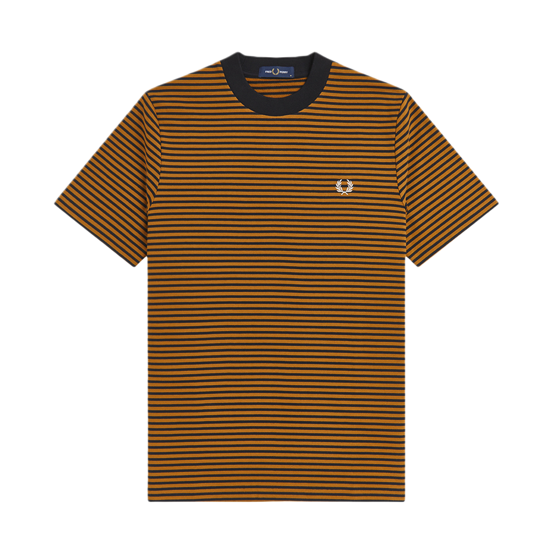 프레드페리 파인 스트라이프 헤비웨이트 티셔츠 블랙(Fred Perry Fine Stripe Heavy Weight T-Shirt Black)