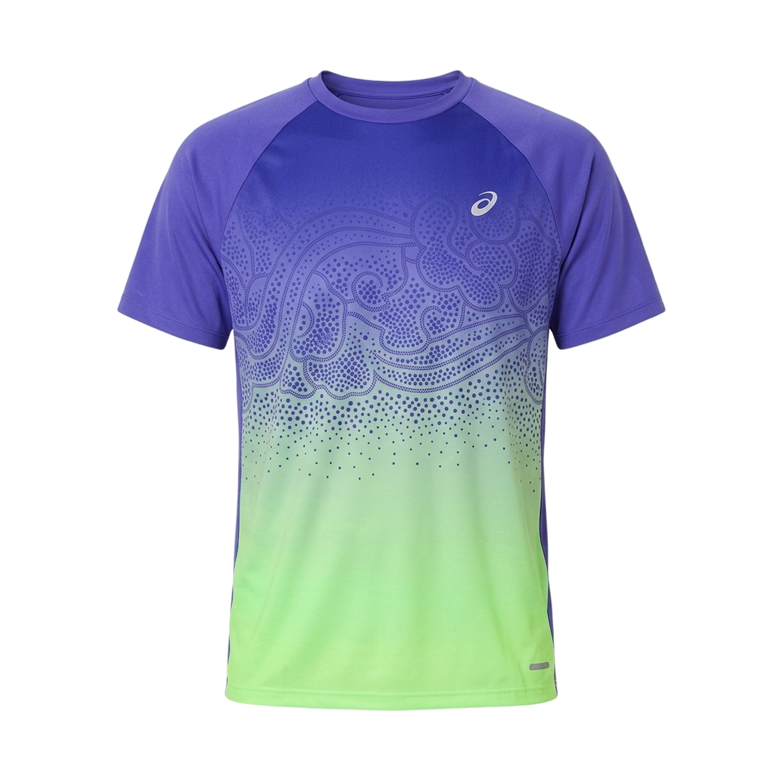 아식스 로드 러닝 페이드 숏슬리브 티셔츠 코발트 버스트 일루미네이트 그린(Asics Road Running Fade Short Sleeve T-Shirt Cobalt Burst Illuminate Green)
