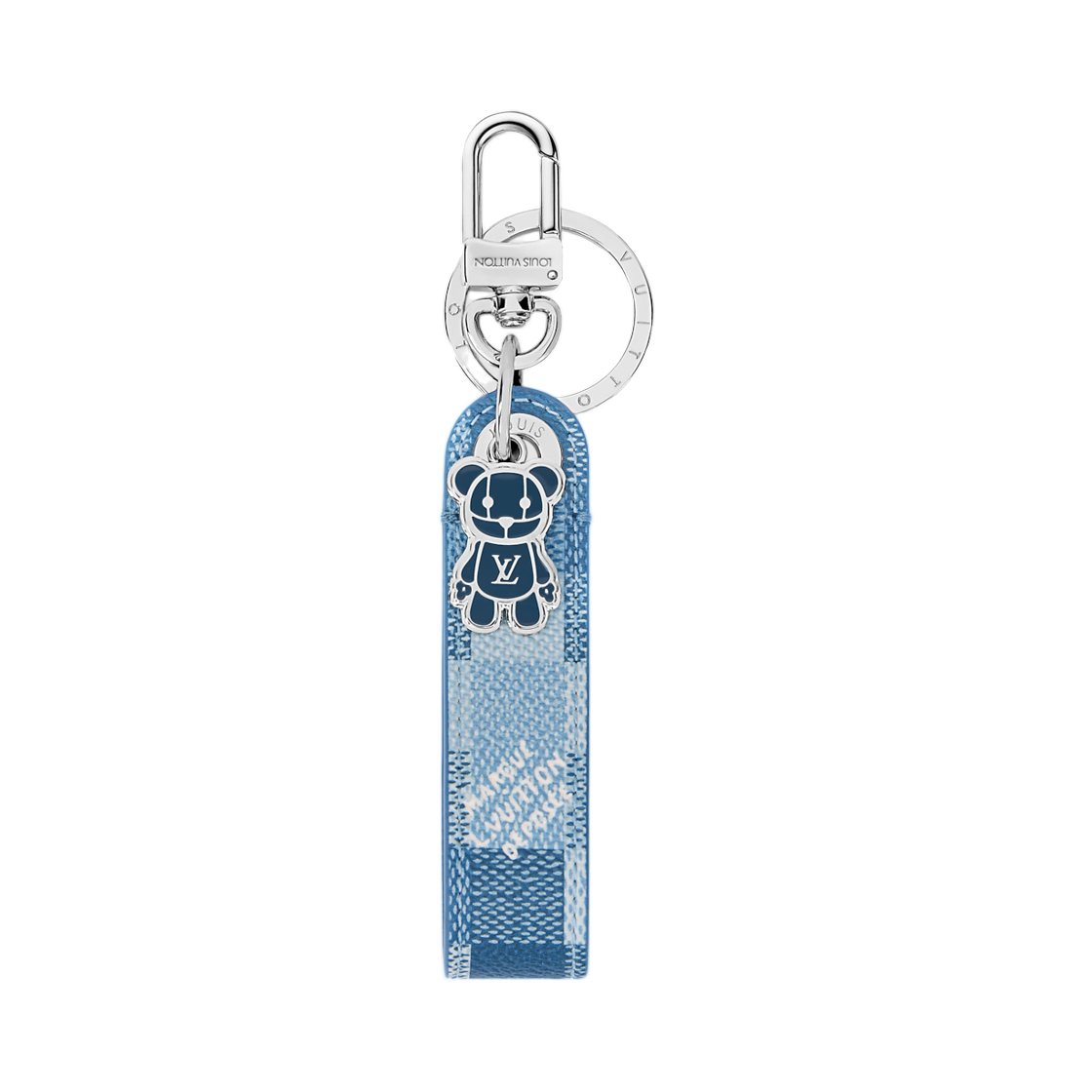 M04067 Louis Vuitton LV Louis Bear Dragonne Key Holder And Bag Charm Denim Blue