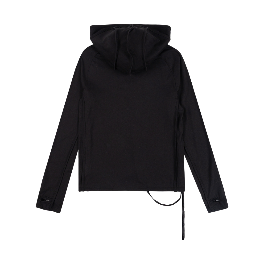 산시 슬림 벨벳 스트링 후디 블랙(SANSI Slim Velvet String Hoodie Black) - 2
