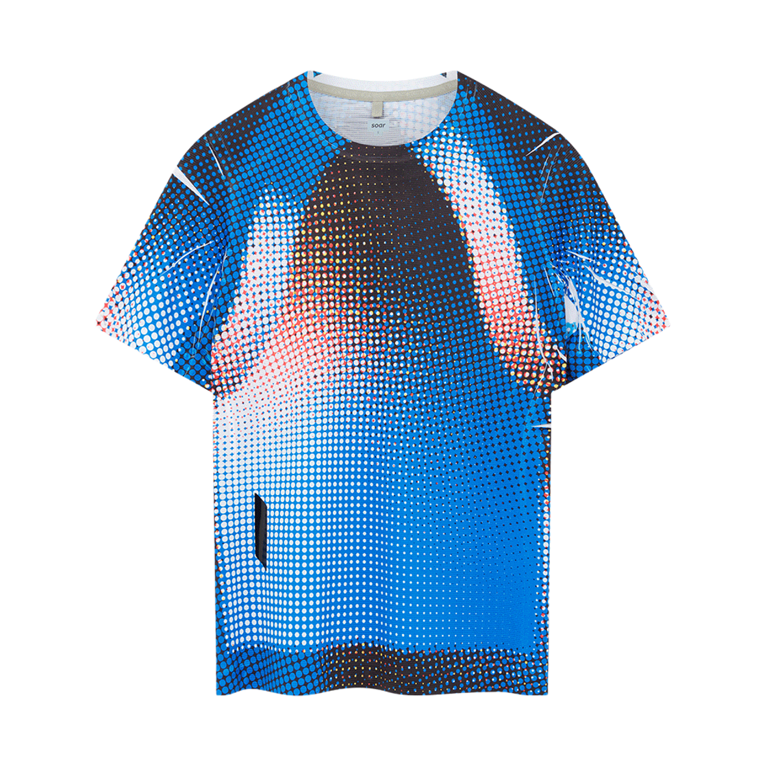 (W) 소어 러닝 프린티드 테크 티셔츠 블루 블랙 도트((W) Soar Running Printed Tech T-Shirt Blue Black Dots) - 1