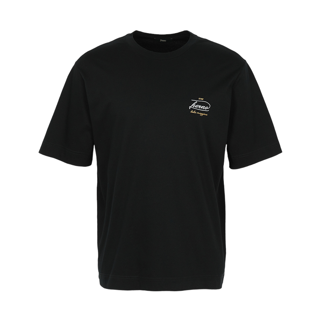 에르노 레이크 마조레 코튼 숏슬리브 티셔츠 블랙(Herno Lake Maggiore Cotton Short Sleeve T-Shirt Black)
