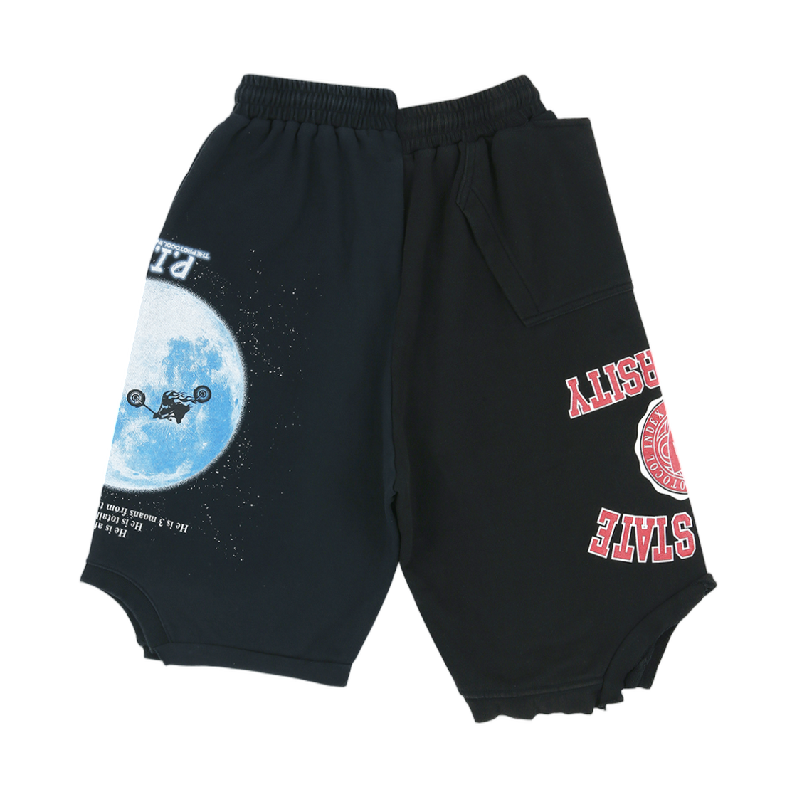 프로토콜 인덱스 리컨스트럭티드 스웨트 쇼츠 블랙(Protocol Index Reconstructed Sweat Shorts Black) - 2