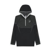 Gymshark Onyx 5.0 Seamless Hoodie Black Light Grey