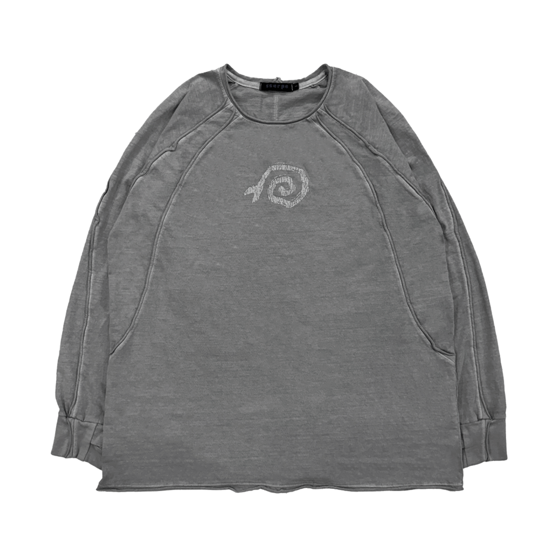 쎄르페 로우 피그먼트 핑거홀 긴팔티 라이트그레이(SSERPE Raw Pigment Finger Hole Long Sleeve T Light Grey)