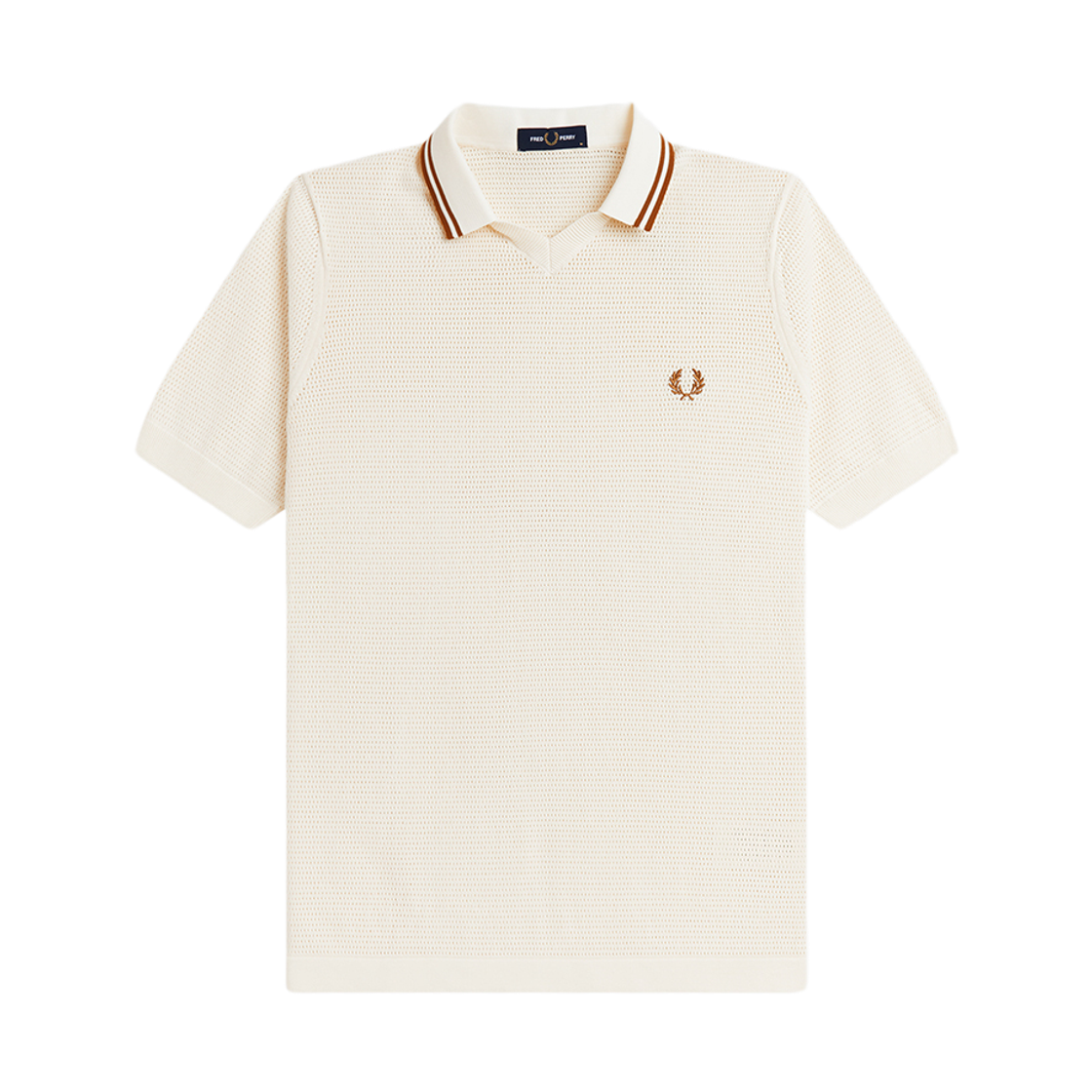 프레드페리 포인텔 니트 셔츠 에크루(Fred Perry Pointelle Knitted Shirt Ecru) - 1