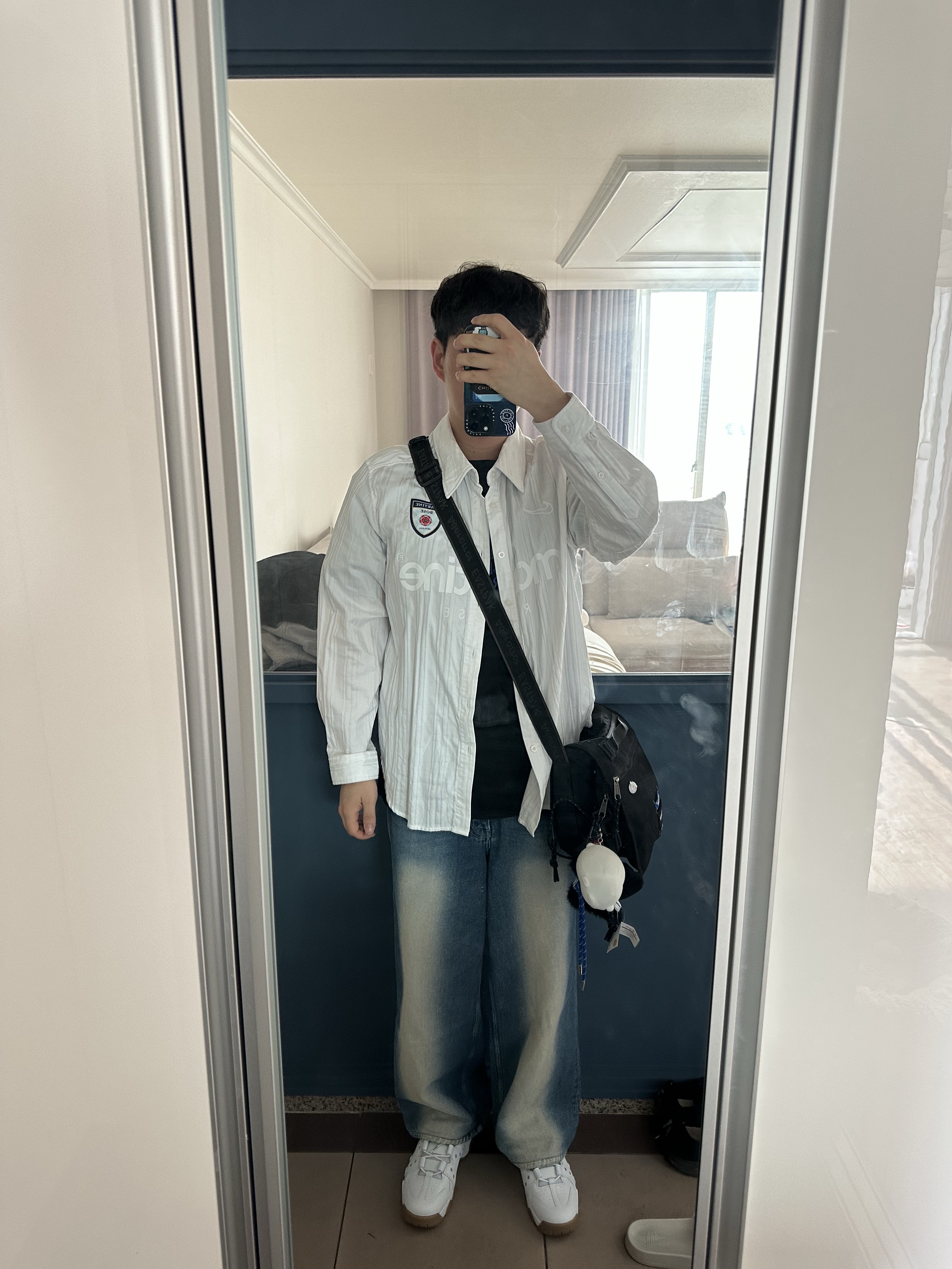 Nike x Martine Rose Dress Shirt White - Asia 착용 스타일