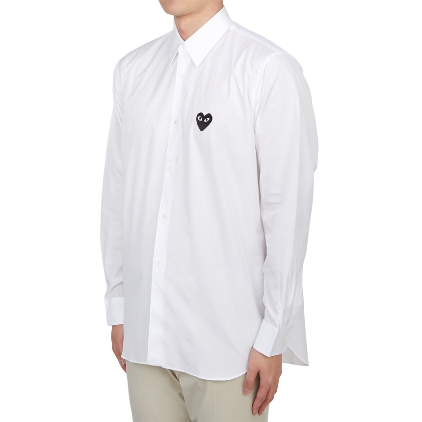 [15% 쿠폰] 플레이 꼼데가르송 블랙 하트 클래식 셔츠 화이트([15% 쿠폰] Play Comme Des Garcons Black Heart Classic Shirt White) - 3