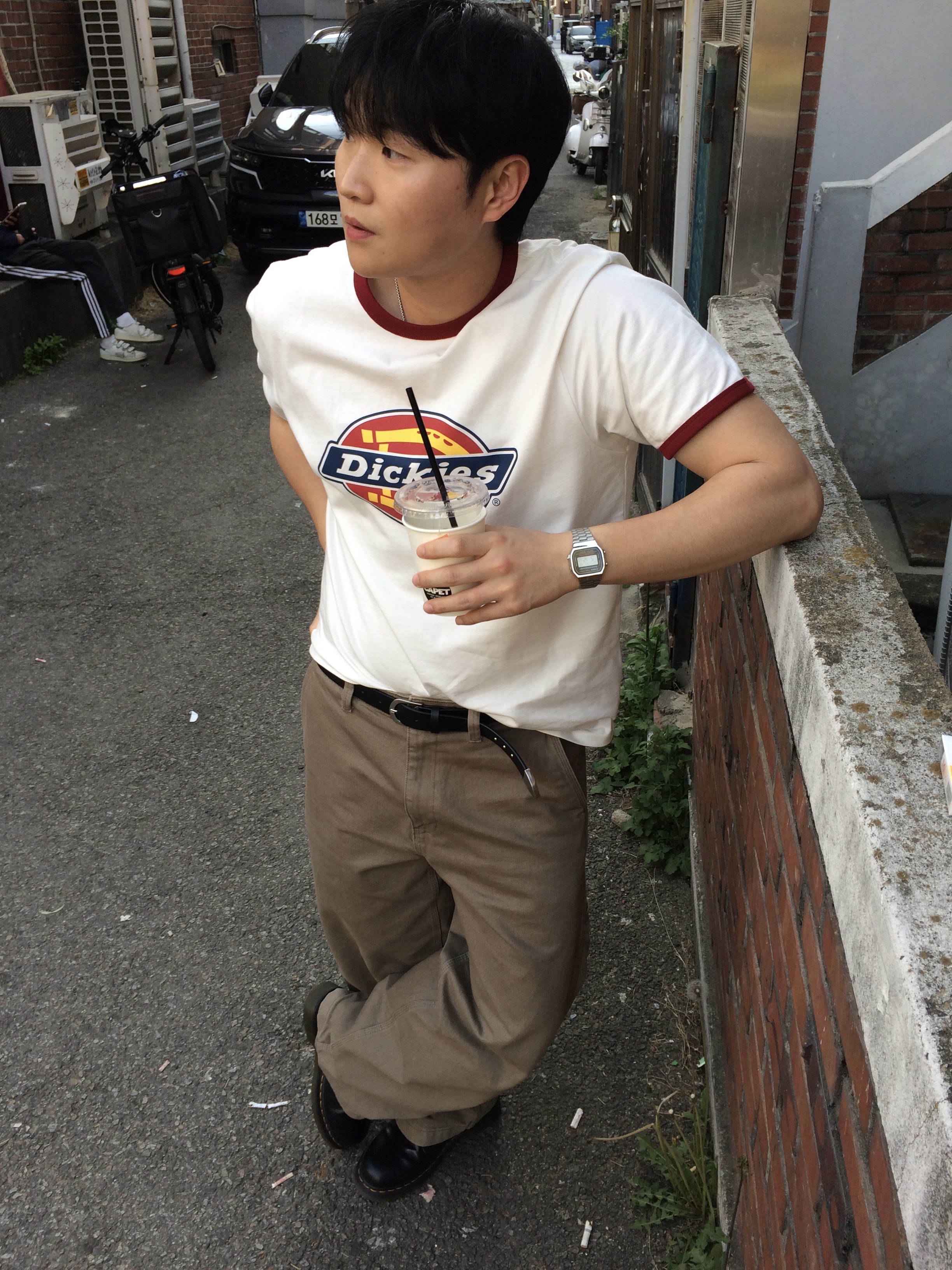 Dr. Martens 1461 Smooth Black, Casio A-158WA-1 착용 스타일 - 4