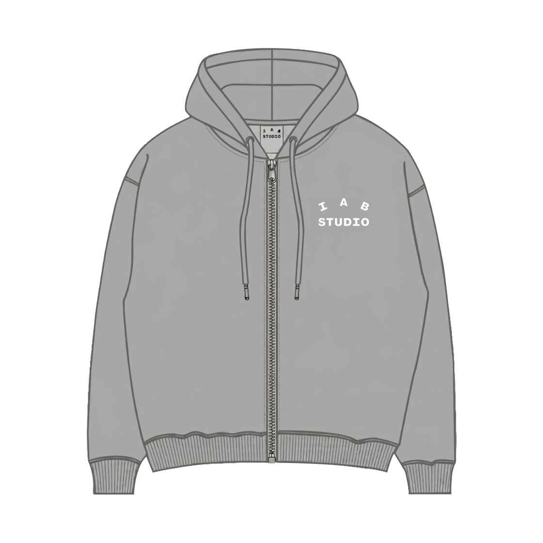 아이앱 스튜디오 후드 집업 그레이 - 26SS(IAB Studio Zip-Up Hoodie Gray - 26SS) - 1