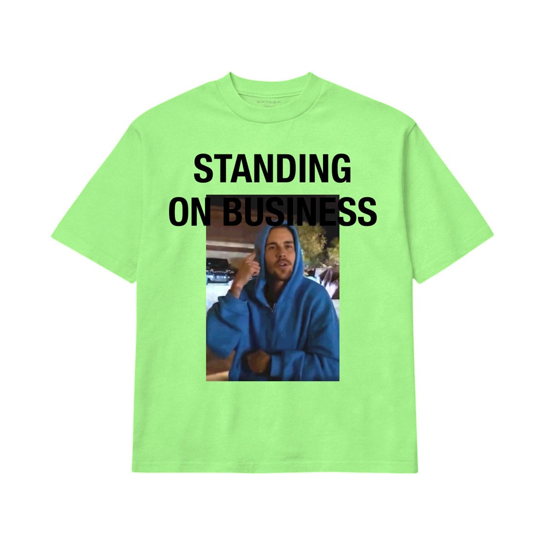 스카이라크 x 코첼라 소브 밈 티셔츠 라임(SKYLRK x Coachella Sob Meme T-Shirt Lime)