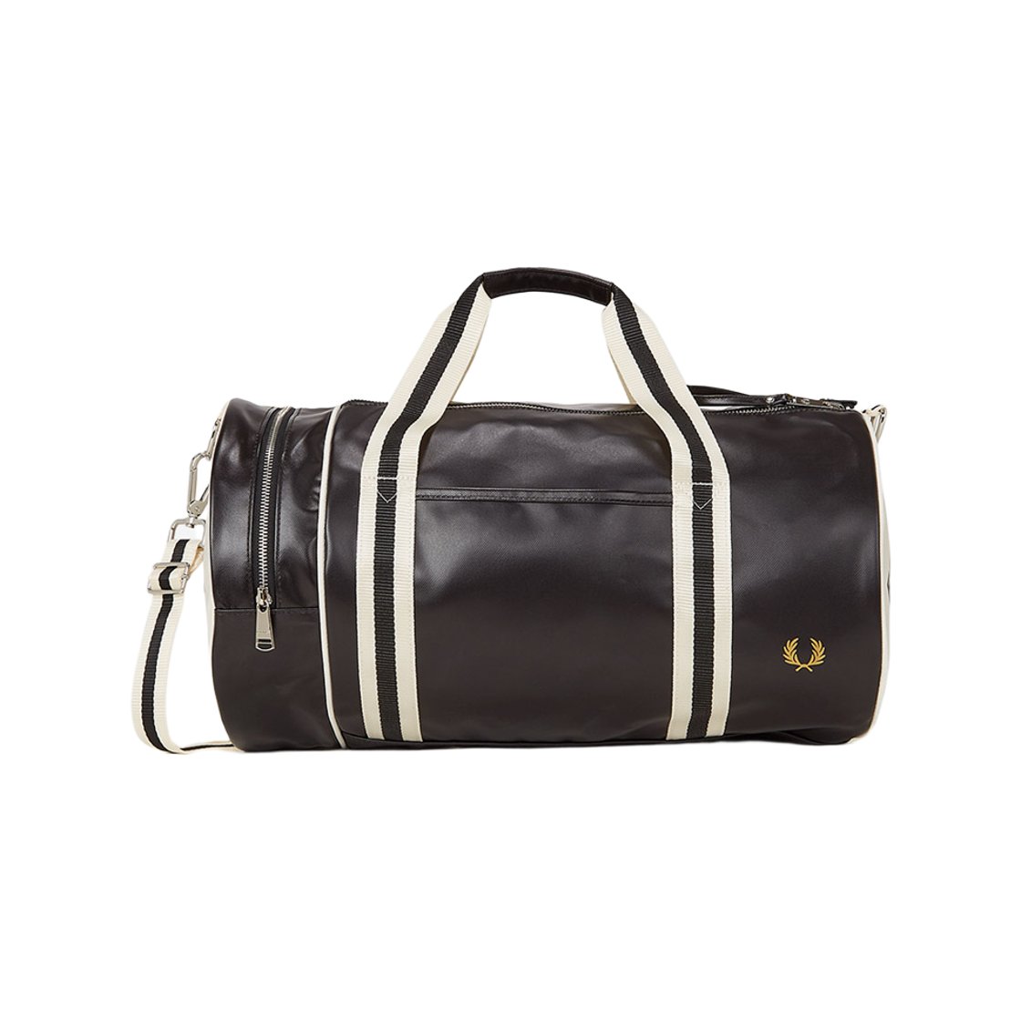 프레드페리 클래식 배럴 백 블랙 에크루(Fred Perry Classic Barrel Bag Black Ecru)