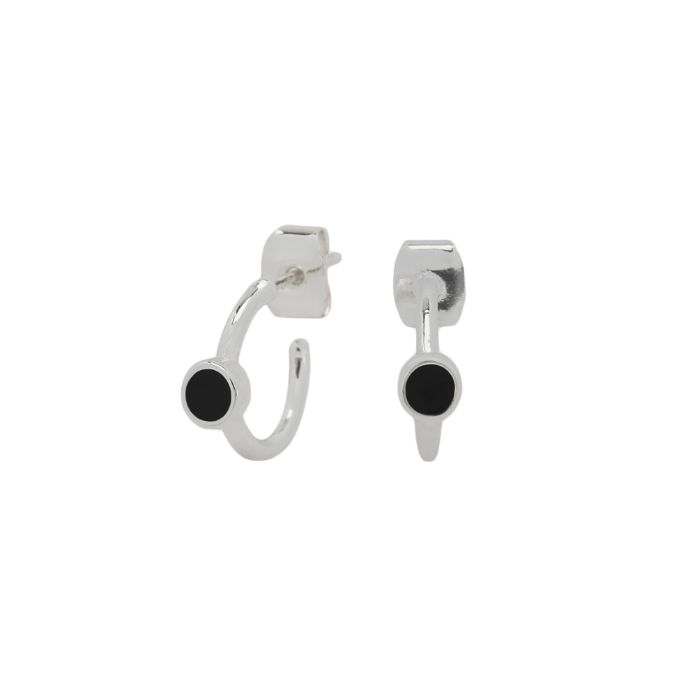 NONENON-196 Nonenon Dot Bend Earring Silver