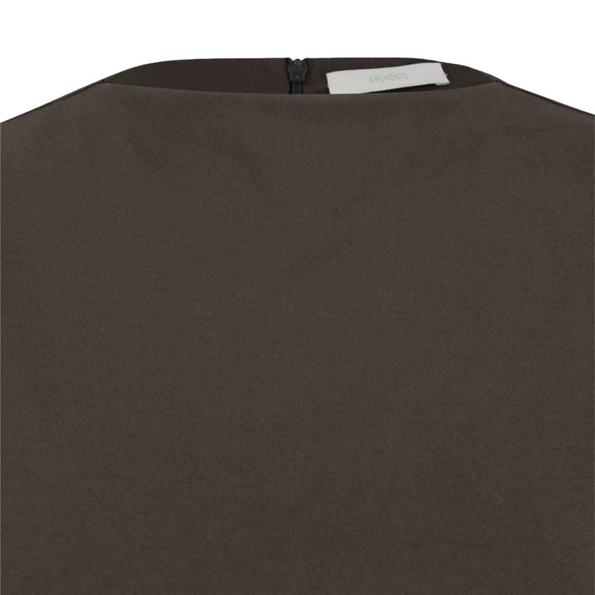 아모멘토 우먼 저지 모크넥 탑 브라운 - 26SS(Amomento Women Jersey Mock Neck Top Brown - 26SS) - 3