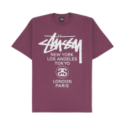 Stussy World Tour T-Shirt Berry 2024