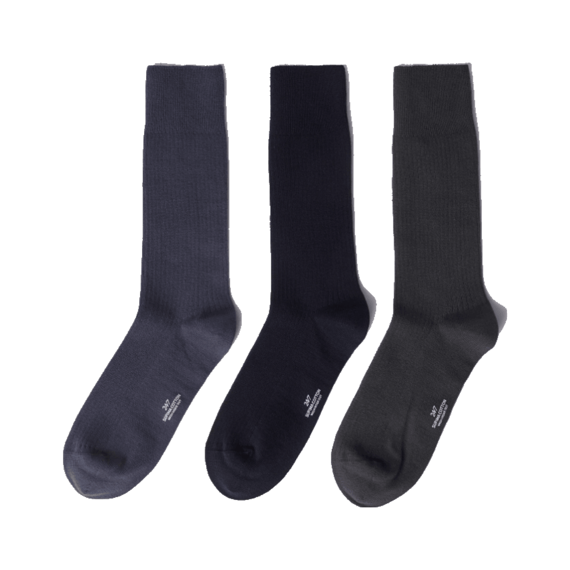 T0LAX26001BUX 24/7 series Supima Cotton Socks 3Pcs Blue
