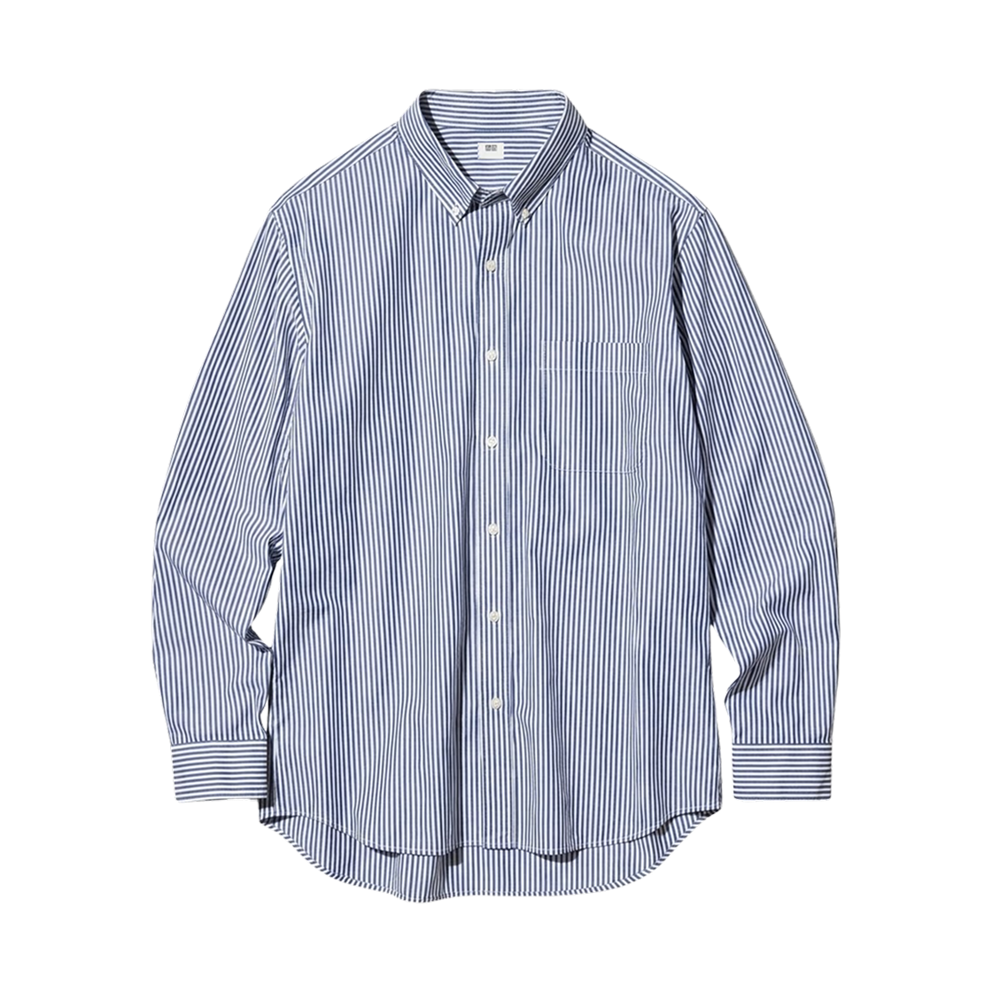 482460-67 Uniqlo Broadcloth Regular Fit Striped Shirt Blue - JP