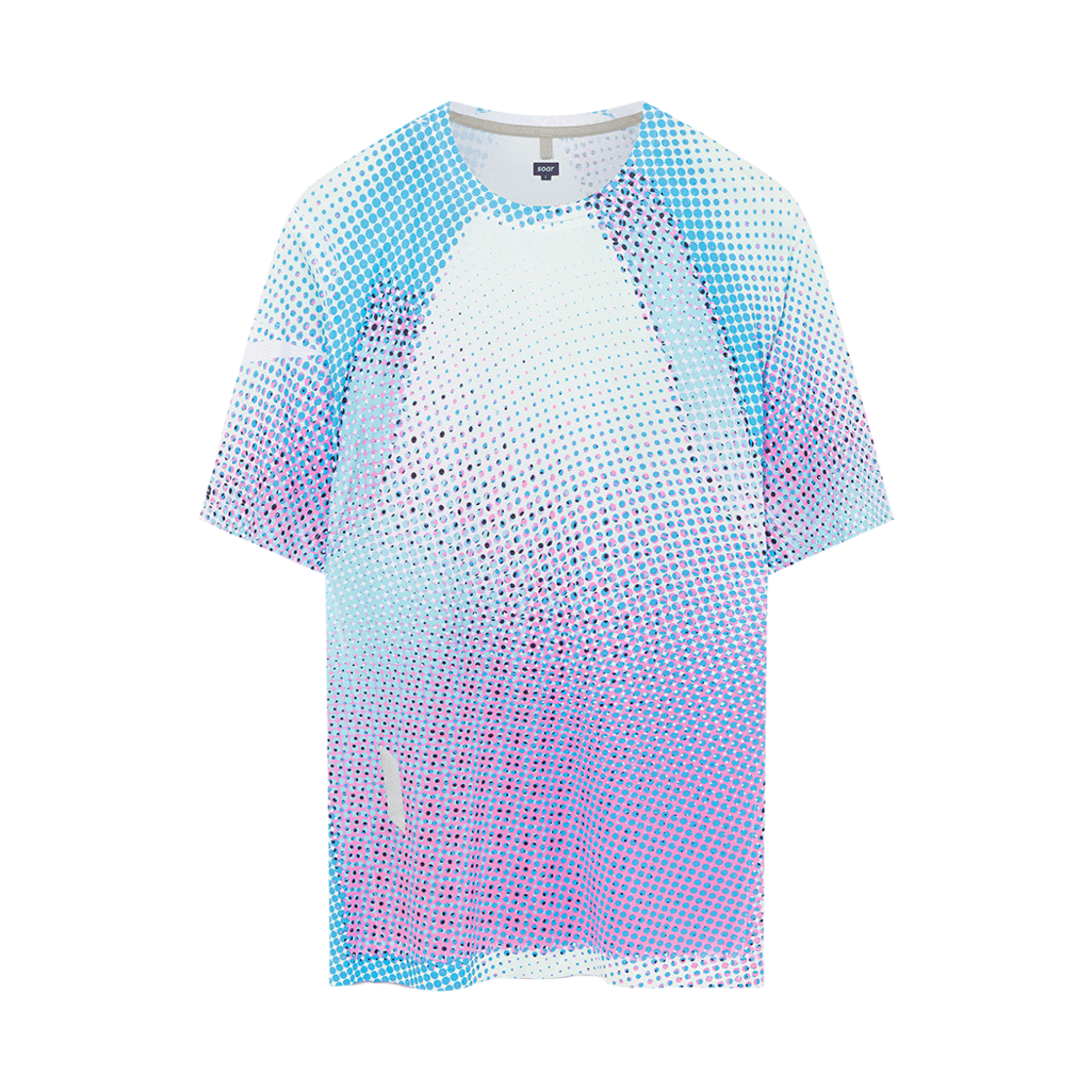 소어 러닝 프린티드 테크 티셔츠 블루 마젠타(Soar Running Printed Tech T-Shirt Blue Magenta)