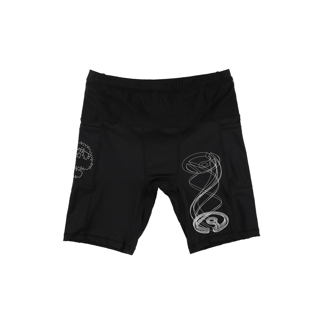 더왈드 서큘러 왈드 로고 하프타이즈 블랙(THE WARLD Circular Warld Logo Half Tights Black)