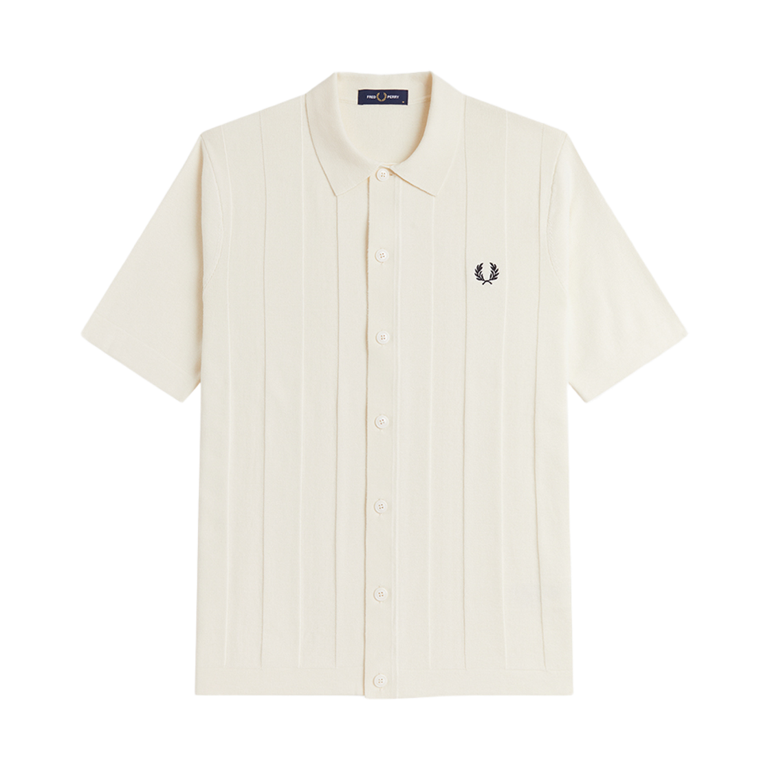 프레드페리 토널 버티컬 스트라이프 니트 셔츠 에크루(Fred Perry Tonal Vertical Stripe Knitted Shirt Ecru) - 1
