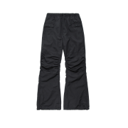 Polyteru Human Index Women Index Shirring Flared Pants Charcoal