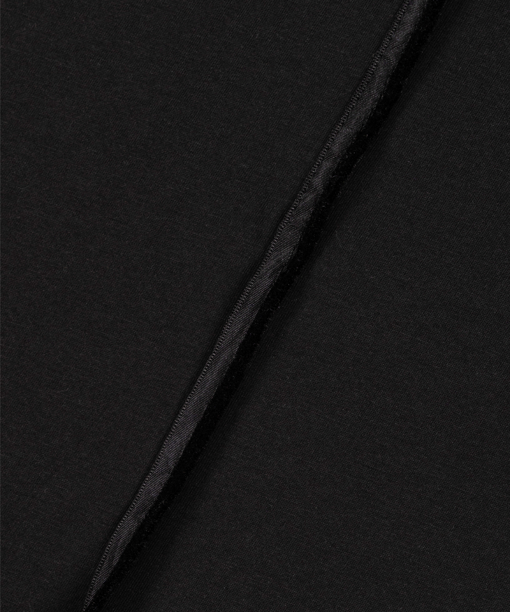 산시 슬림 벨벳 스트링 후디 블랙(SANSI Slim Velvet String Hoodie Black) - 3