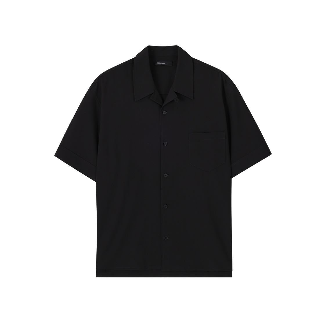 SI1SH150BK SONGZIO HOMME SSAW Original Drawing Open Collared Half Shirt Black