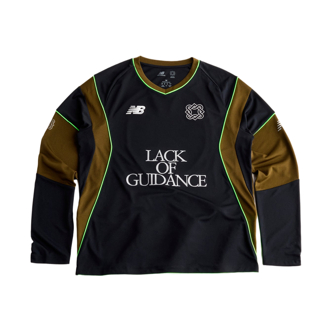 뉴발란스 x 렉 오브 가이던스 롱 슬리브 저지 밀리터리 그린 블랙(New Balance x Lack of Guidance Long Sleeve Jersey Military Green Black)