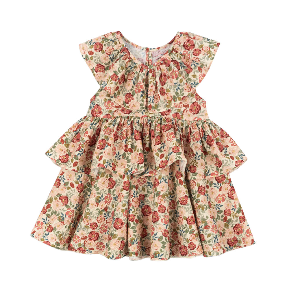 콩제슬래드 벨라 프릴 드레스 플라워(Konges Sløjd Bella Frill Dress Gots Tango) - 1