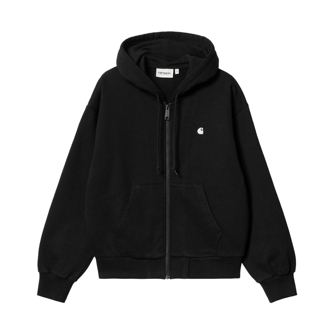 I032642-0M4-XX (W) Carhartt WIP Hooded Casey Jacket Black Silver