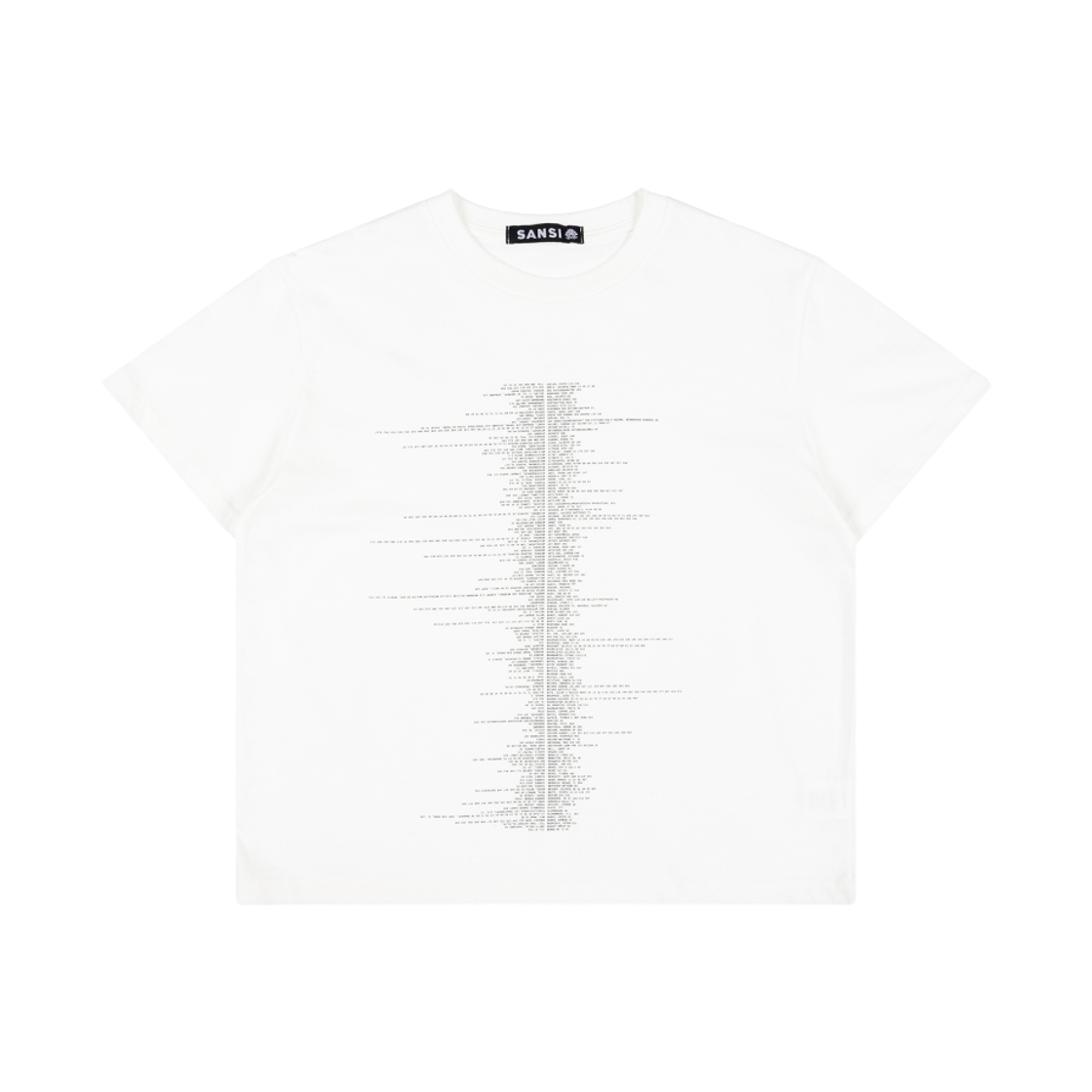 산시 리스트 인덱스 티셔츠 화이트(SANSI List Index T-Shirt White)