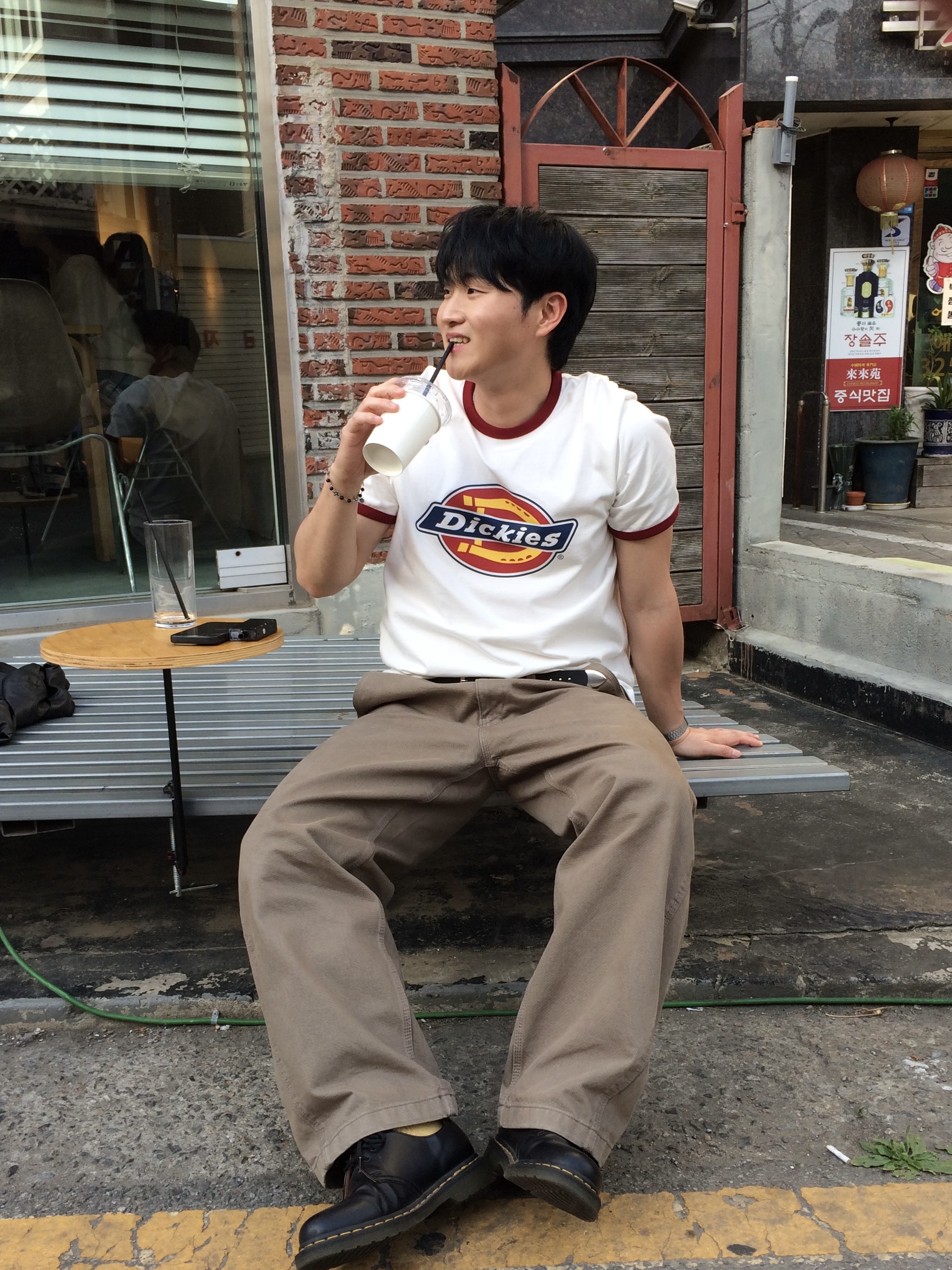 Dr. Martens 1461 Smooth Black, Casio A-158WA-1 착용 스타일 - 1