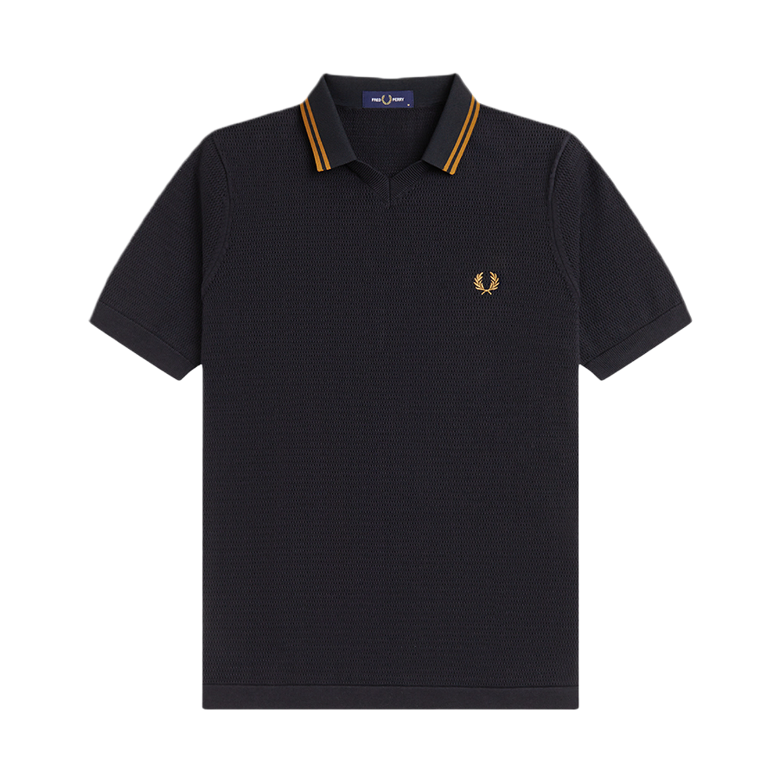 프레드페리 포인텔 니트 셔츠 블랙(Fred Perry Pointelle Knitted Shirt Black)
