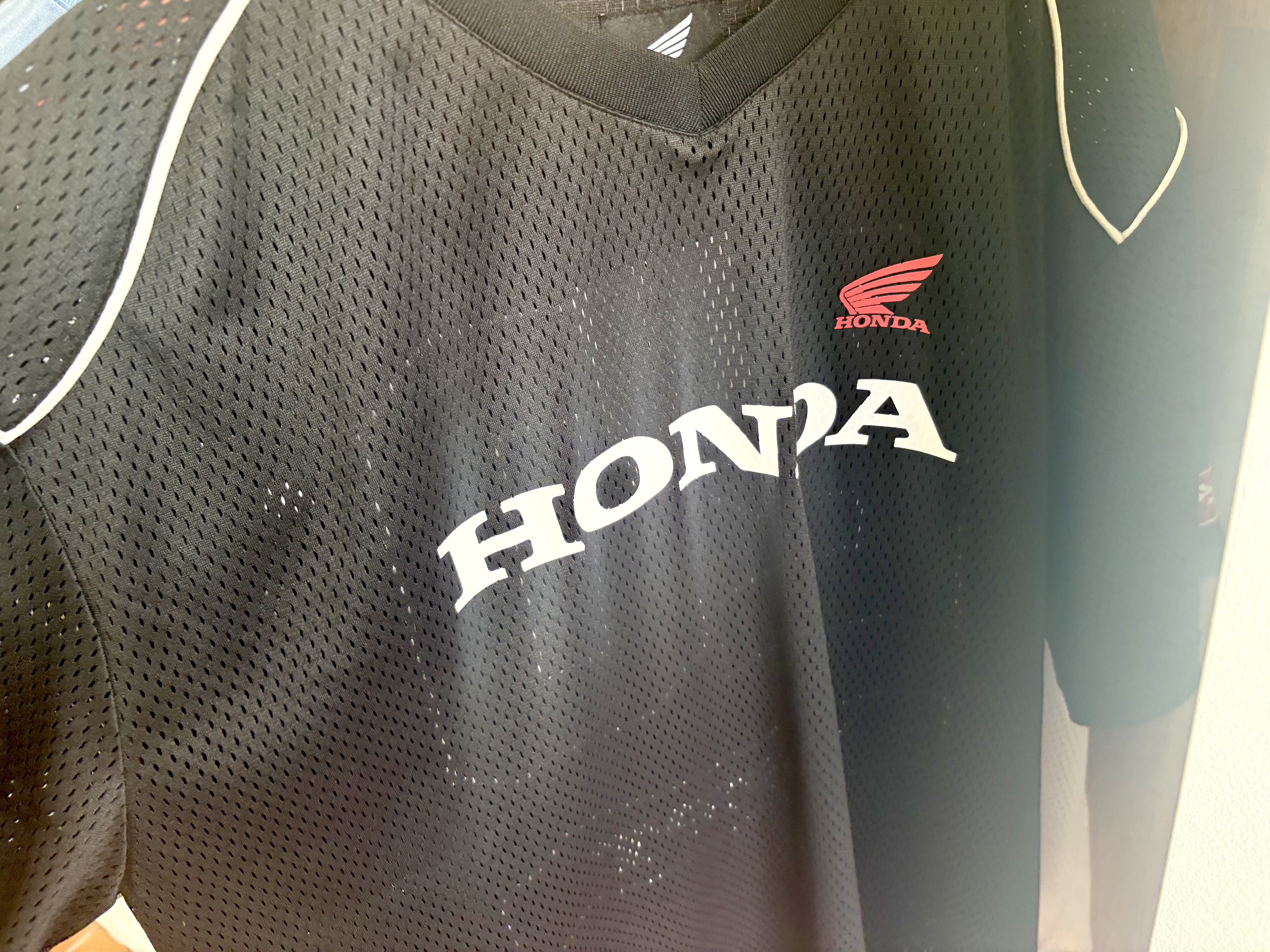 Honda Motorcycle Piping Mesh Short Sleeve Black 착용 스타일