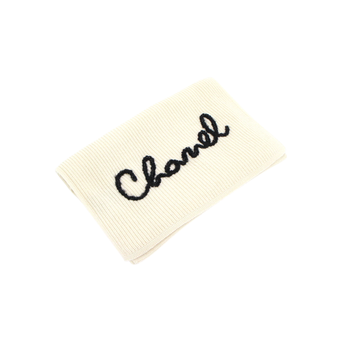 ITK7WGKWBKLB Chanel Beige Cashmere Logo Scarf