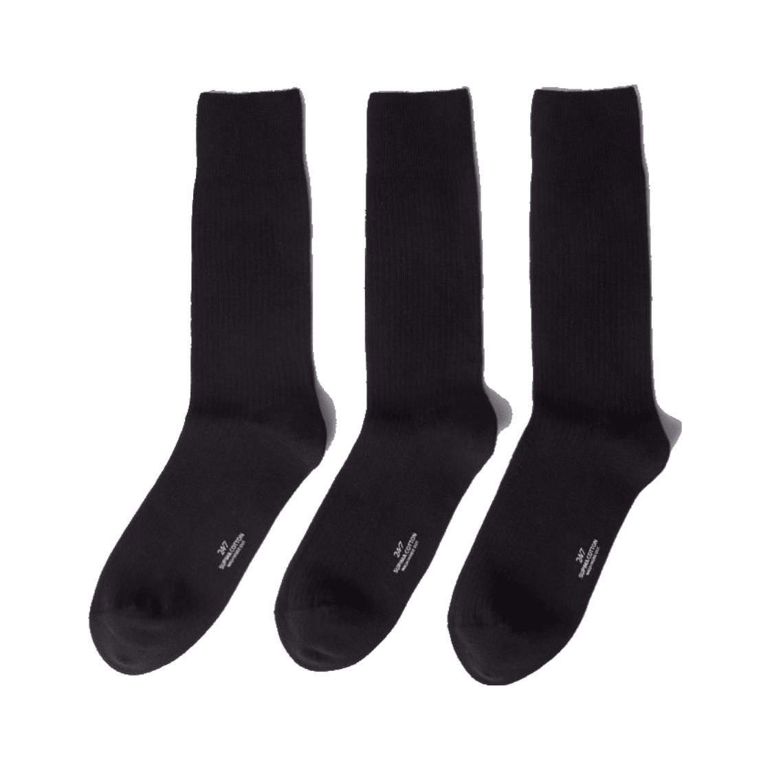 T0LAX26001BKX 24/7 series Supima Cotton Socks 3Pcs Black