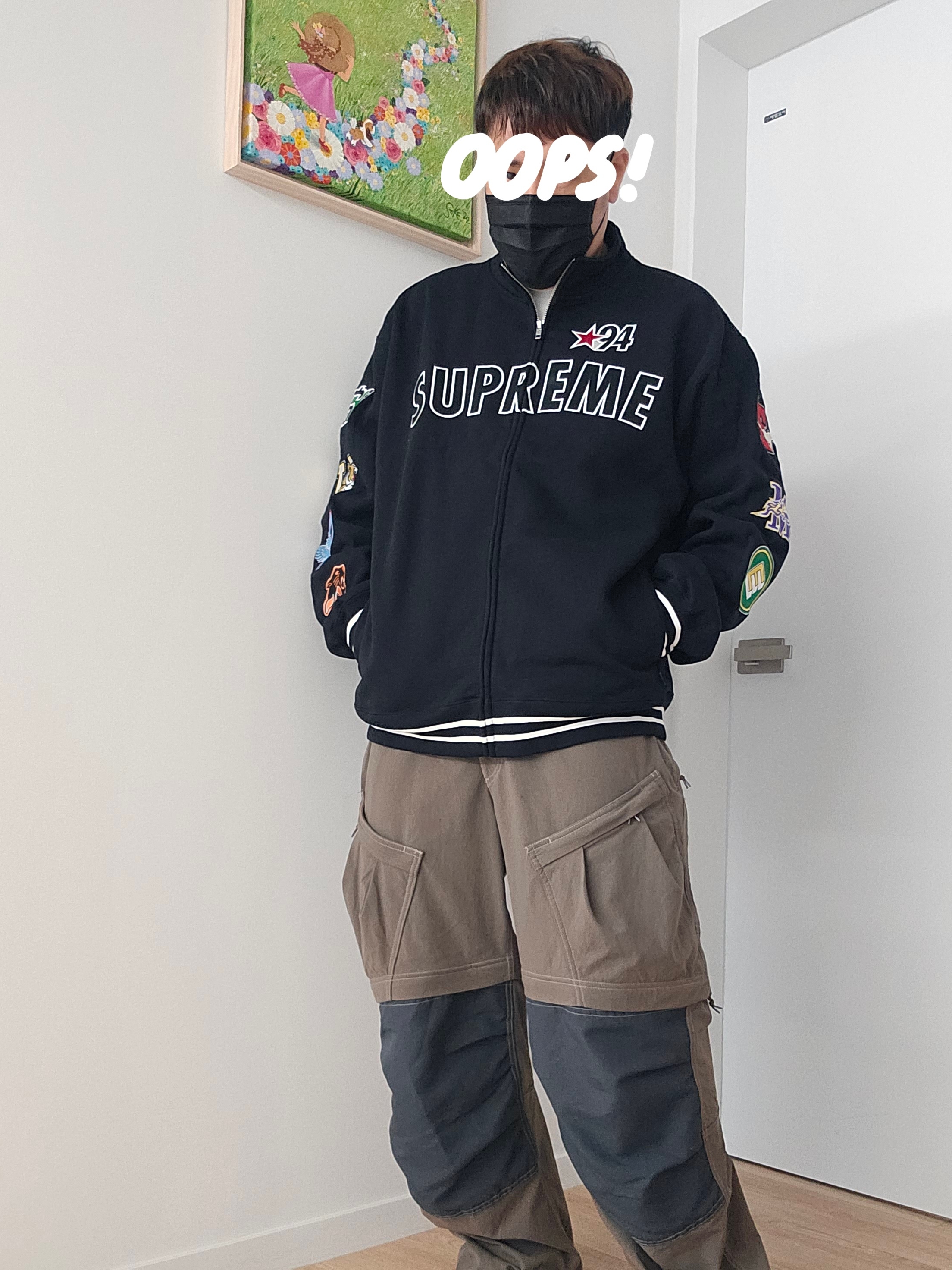 Supreme Mascots Zip Up Sweatshirt Black - 26SS, Nike ACG Smith Summit Cargo Pants Ironstone - US/EU 착용 스타일 - 5