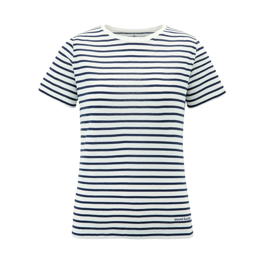 1114543 (W) Montbell Wickron Striped T-Shirt Ivory Dark Navy