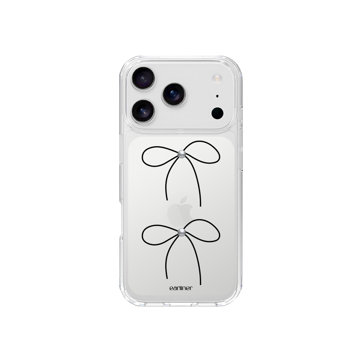 얼리너 블랙 리본 젤하드 케이스(EARLINER handmade black ribbon jelly hard case)