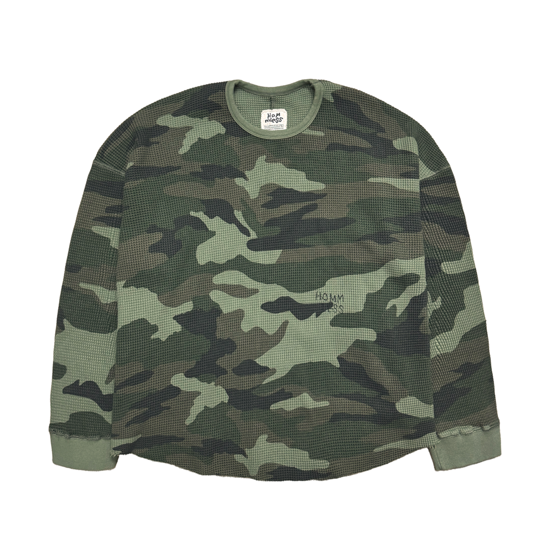 홈리스 헤비 와플 롱슬리브 카모(Hommless Heavy Waffle LS T-Shirt Camo)