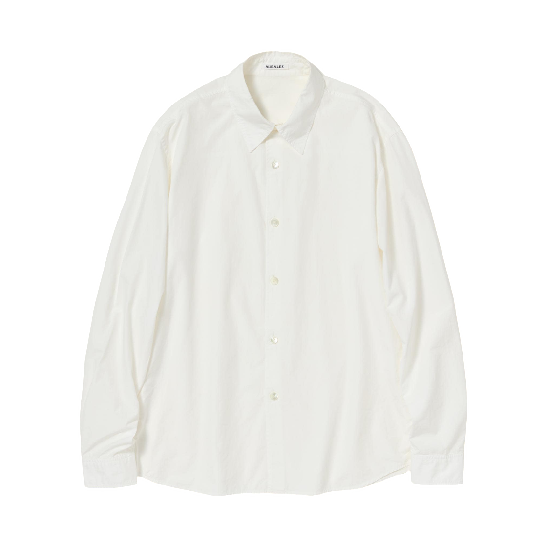 A26SS01SW Auralee Garment Dyed Finx Shuttle Weather Shirt White - 26SS