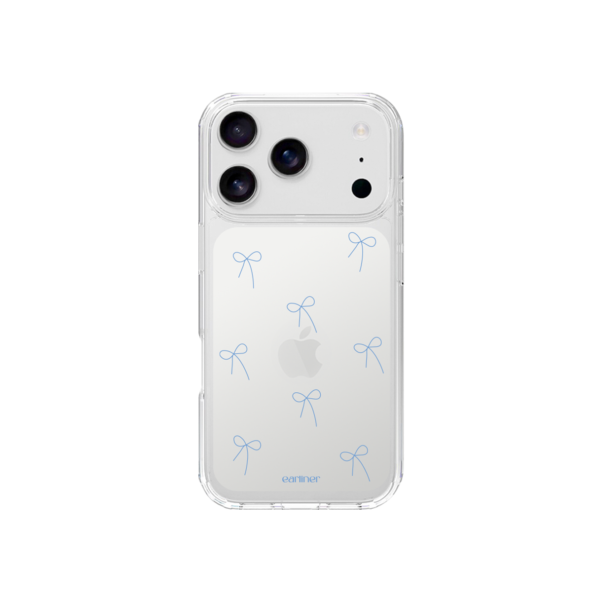 얼리너 블루 리본 패턴 젤하드 케이스(EARLINER made blue ribbon pattern jelly hard case)