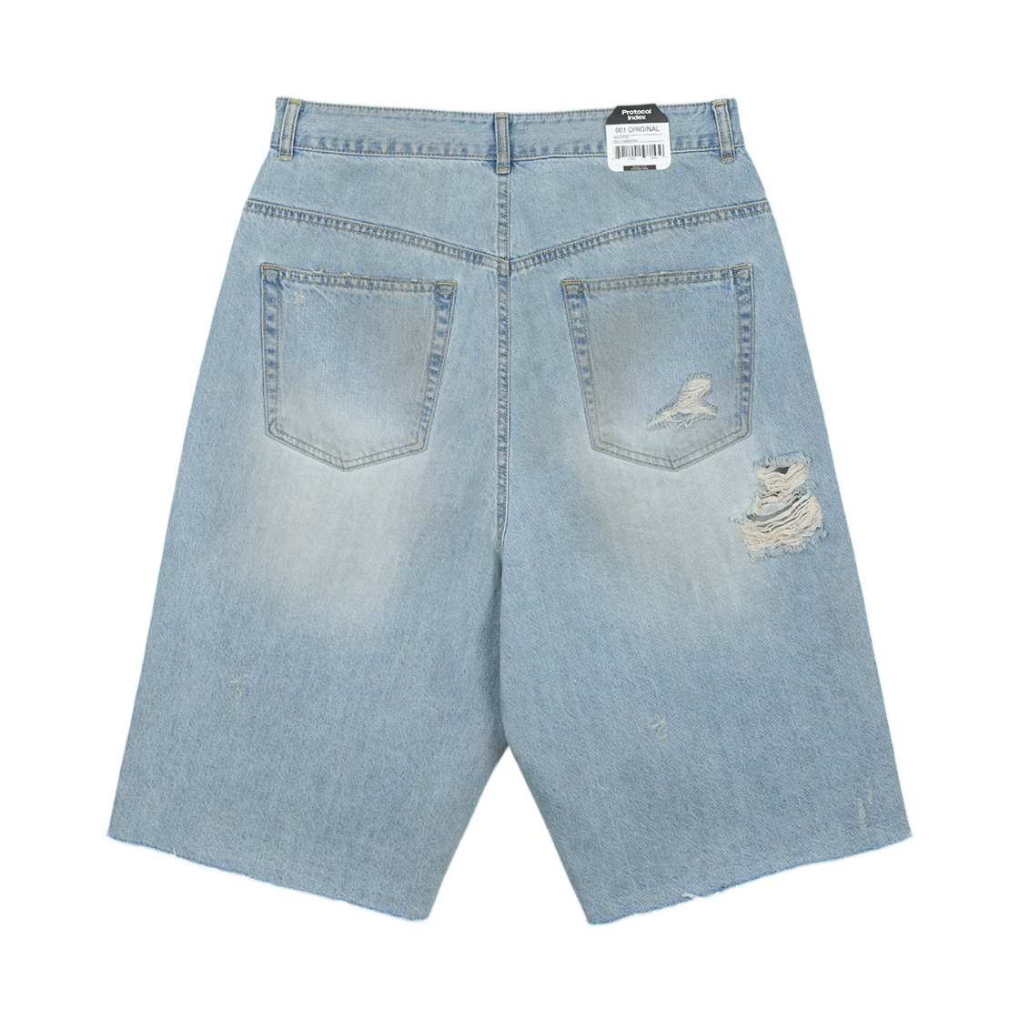 프로토콜 인덱스 롱 지퍼 플라이 데님 쇼츠 블루(Protocol Index Long Zipper Fly Denim Shorts Blue) - 2